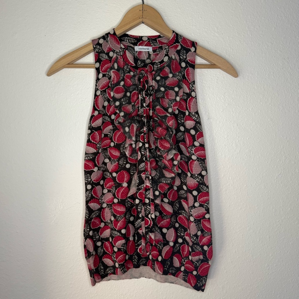 Vintage Cacharel Wool Sleeveless Blouse size S
